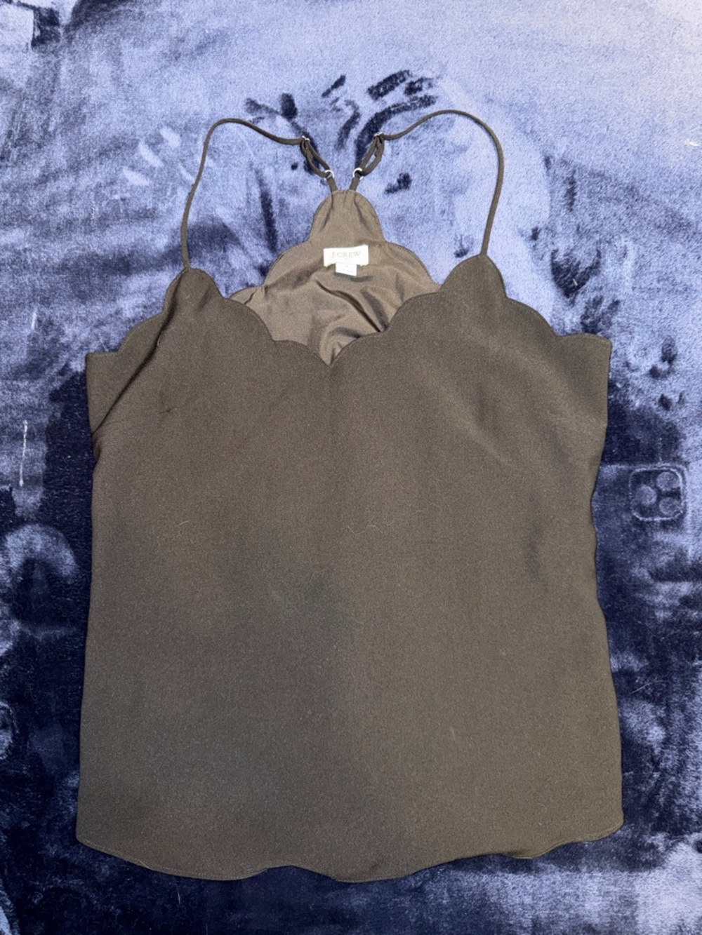 J. Crew black Scallop-Edge Camisole